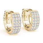 Elegant 5 Inch 14kt White Gold 3-Row Flat Hoop Earrings with 0.54 cttw SI2, H-I Diamonds