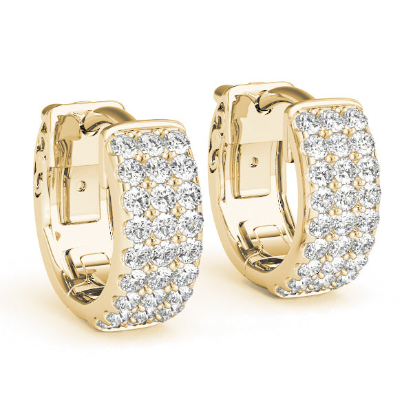 Elegant 5 Inch 14kt White Gold 3-Row Flat Hoop Earrings with 0.54 cttw SI2, H-I Diamonds
