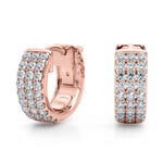 Elegant 5 Inch 14kt White Gold 3-Row Flat Hoop Earrings with 0.54 cttw SI2, H-I Diamonds