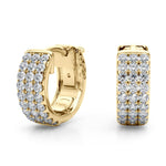 Elegant 5 Inch 14kt White Gold 3-Row Flat Hoop Earrings with 0.54 cttw SI2, H-I Diamonds