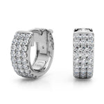 Elegant 5 Inch 14kt White Gold 3-Row Flat Hoop Earrings with 0.54 cttw SI2, H-I Diamonds
