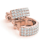 Elegant 5 Inch 14kt White Gold 3-Row Flat Hoop Earrings with 0.54 cttw SI2, H-I Diamonds