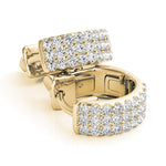 Elegant 5 Inch 14kt White Gold 3-Row Flat Hoop Earrings with 0.54 cttw SI2, H-I Diamonds