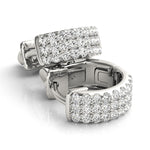 Elegant 5 Inch 14kt White Gold 3-Row Flat Hoop Earrings with 0.54 cttw SI2, H-I Diamonds