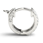 Elegant 5 Inch 14kt White Gold 3-Row Flat Hoop Earrings with 0.54 cttw SI2, H-I Diamonds