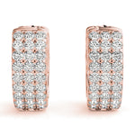 Elegant 5 Inch 14kt White Gold 3-Row Flat Hoop Earrings with 0.54 cttw SI2, H-I Diamonds