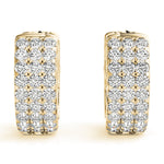 Elegant 5 Inch 14kt White Gold 3-Row Flat Hoop Earrings with 0.54 cttw SI2, H-I Diamonds