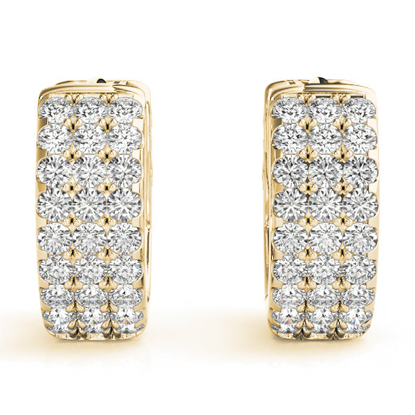 Elegant 5 Inch 14kt White Gold 3-Row Flat Hoop Earrings with 0.54 cttw SI2, H-I Diamonds