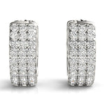 Elegant 5 Inch 14kt White Gold 3-Row Flat Hoop Earrings with 0.54 cttw SI2, H-I Diamonds