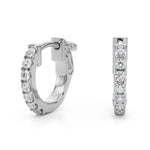 14kt White Gold 0.5 Inch Single Row Diamond Hoop Earrings - 0.28 cttw SI2, H-I