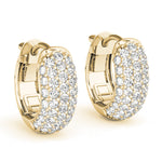 Exquisite 0.5 Inch 5-Row Pave Diamond Earrings in 14kt White Gold