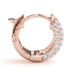 Exquisite 0.5 Inch 5-Row Pave Diamond Earrings in 14kt White Gold