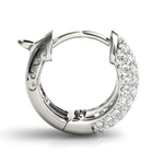 Exquisite 0.5 Inch 5-Row Pave Diamond Earrings in 14kt White Gold