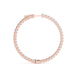 1.2 Inch 4-Prong Round Diamond Hoop Earrings in 14kt White Gold