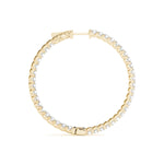 1.2 Inch 4-Prong Round Diamond Hoop Earrings in 14kt White Gold