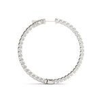 1.2 Inch 4-Prong Round Diamond Hoop Earrings in 14kt White Gold