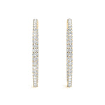 1.2 Inch 4-Prong Round Diamond Hoop Earrings in 14kt White Gold