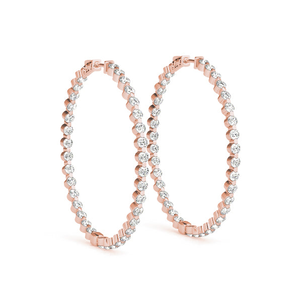 1 Inch Single Prong Round Hoop Earring