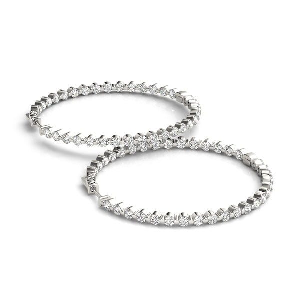 1 Inch Single Prong Round Hoop Earring