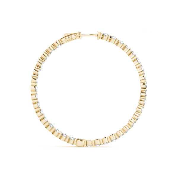 1 Inch Single Prong Round Hoop Earring