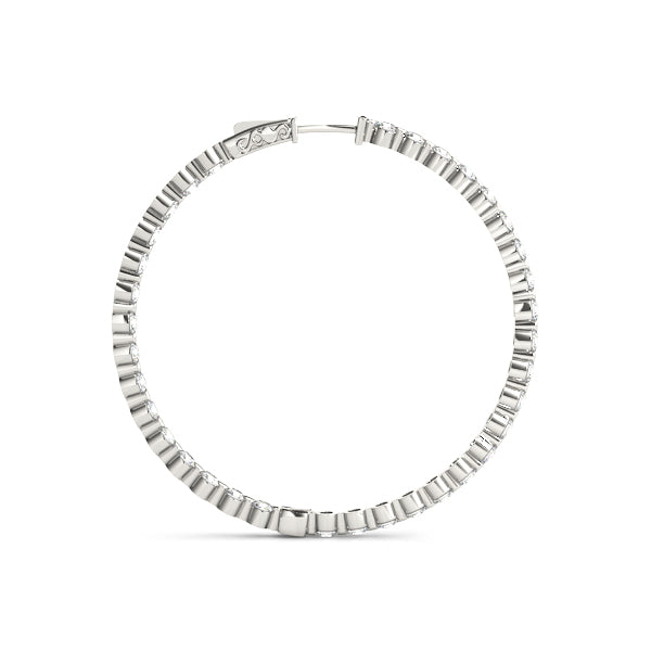 1 Inch Single Prong Round Hoop Earring
