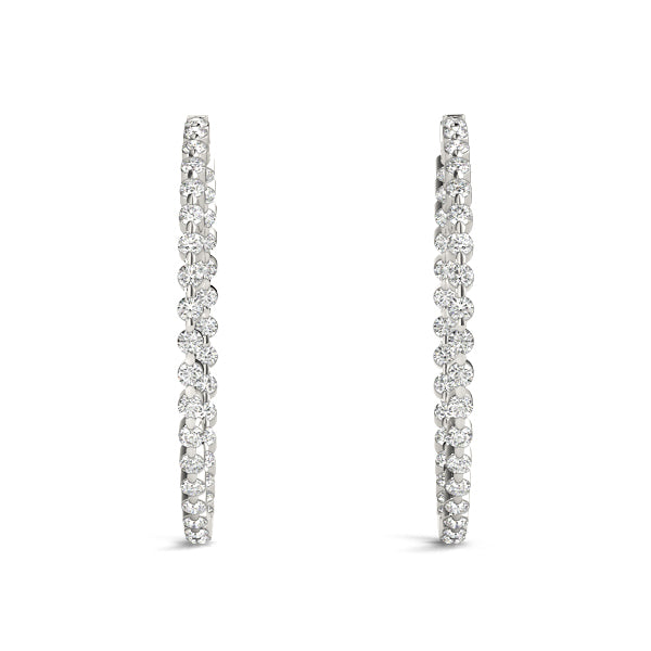 1 Inch Single Prong Round Hoop Earring