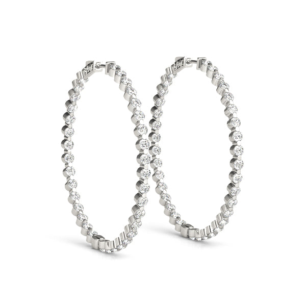 1 Inch Single Prong Round Hoop Earring