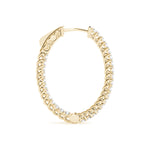 1.2 Inch Lustrous Oval Hoop Earrings in 14kt White Gold - SI2, H-I Diamond Quality