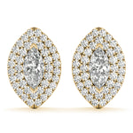 Elegant Double Halo Princess Cut Moissanite Earrings - STYLE 