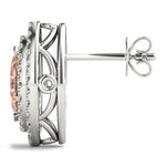 Elegant Double Halo Princess Cut Moissanite Earrings - STYLE 