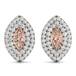 Elegant Double Halo Princess Cut Moissanite Earrings - STYLE 