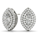 Elegant Double Halo Princess Cut Moissanite Earrings - STYLE 