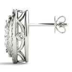 Elegant Double Halo Princess Cut Moissanite Earrings - STYLE 