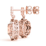 14kt White Gold Round Center Semi-Mount Diamond Earrings (Style 