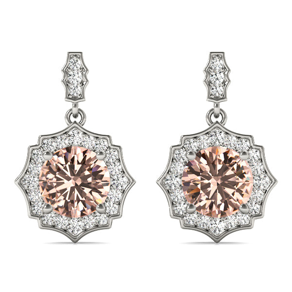 14kt White Gold Round Center Semi-Mount Diamond Earrings (Style # 41039-1) - 2.31 cttw SI2 H-I