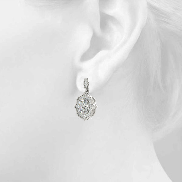 SCALLOPED OV HALO EARRINGS