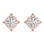 1/2 CT TW Round Diamond Semi-Mount Fashion Earrings in 14kt White Gold