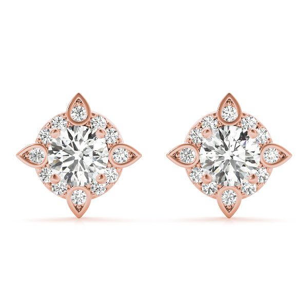 1/2 CT TW Round Diamond Semi-Mount Fashion Earrings in 14kt White Gold