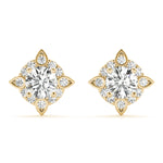 1/2 CT TW Round Diamond Semi-Mount Fashion Earrings in 14kt White Gold