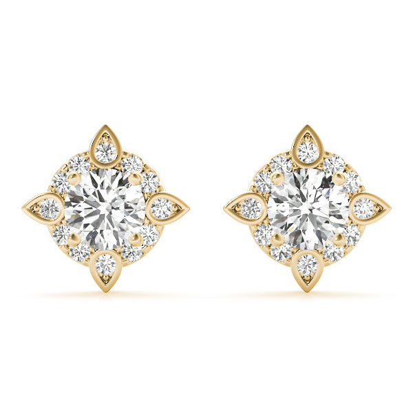 1/2 CT TW Round Diamond Semi-Mount Fashion Earrings in 14kt White Gold