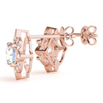 1/2 CT TW Round Diamond Semi-Mount Fashion Earrings in 14kt White Gold