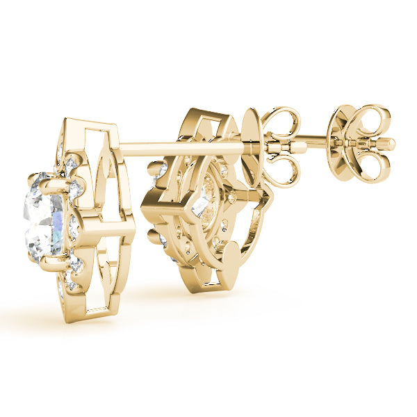 1/2 CT TW Round Diamond Semi-Mount Fashion Earrings in 14kt White Gold