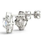 1/2 CT TW Round Diamond Semi-Mount Fashion Earrings in 14kt White Gold