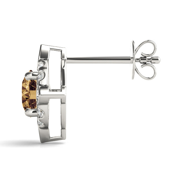 1/2 CT TW Round Diamond Semi-Mount Fashion Earrings in 14kt White Gold