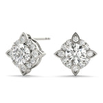 1/2 CT TW Round Diamond Semi-Mount Fashion Earrings in 14kt White Gold