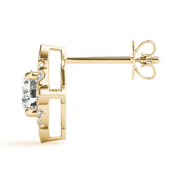 1/2 CT TW Round Diamond Semi-Mount Fashion Earrings in 14kt White Gold