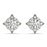 1/2 CT TW Round Diamond Semi-Mount Fashion Earrings in 14kt White Gold