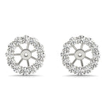 14kt White Gold Earring Jackets for 1.0 CT Center Stone - Enhancing Brilliance