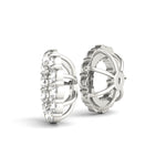 14kt White Gold Earring Jackets for 1.0 CT Center Stone - Enhancing Brilliance
