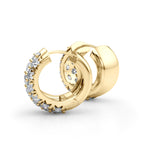 Exquisite 3-Row Diamond Huggie Earrings in 14kt White Gold - 3.04 CTTW SI2, H-I